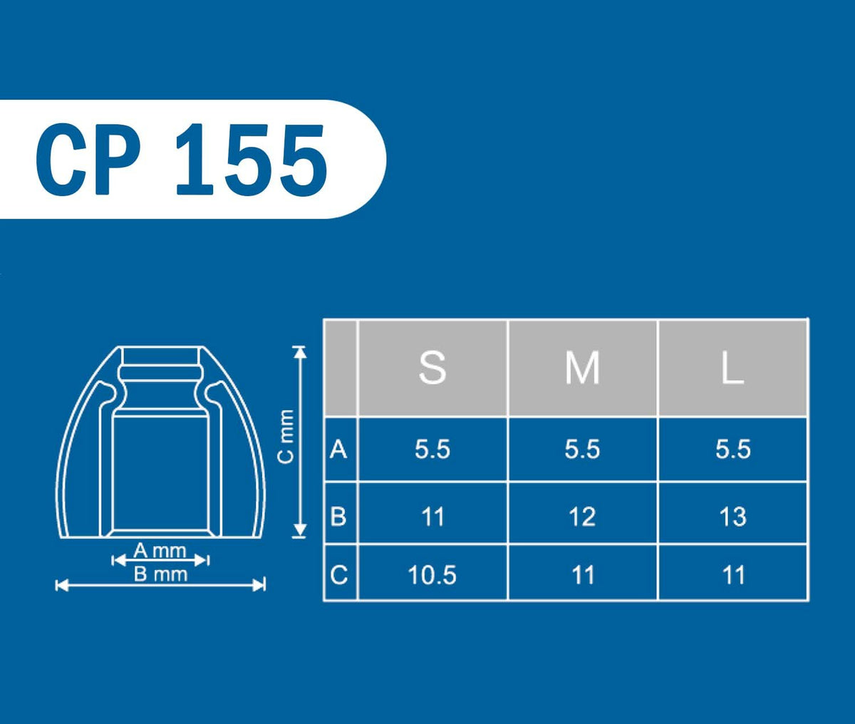 SpinFit CP155 close-up of patented swivel stem showing flexibility and comfort