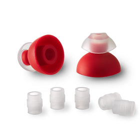 SpinFit CP240 double flange tips for secure seal on 4.5-5 mm nozzles.