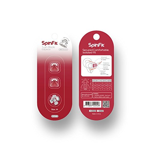 SpinFit CP240 insert-equipped option for precise 3-3.5 mm earphone fits and seal.