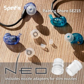 Comparison of standard silicone tip versus SpinFit NEO showing seal advantage