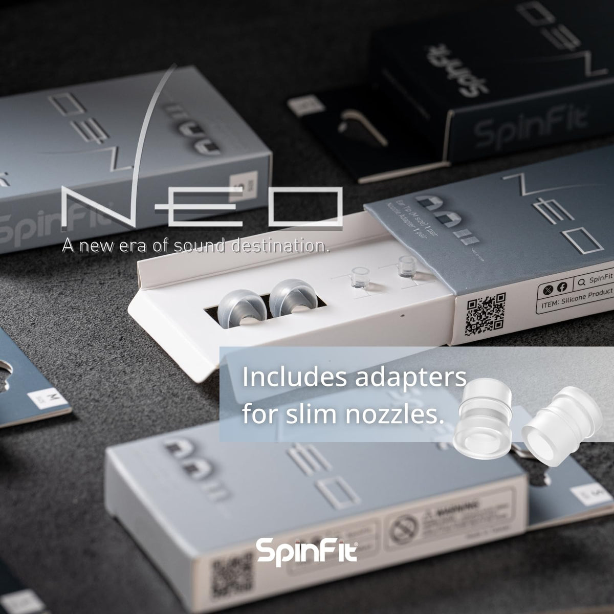Person wearing SpinFit NEO in-ear demonstrating comfort during listening