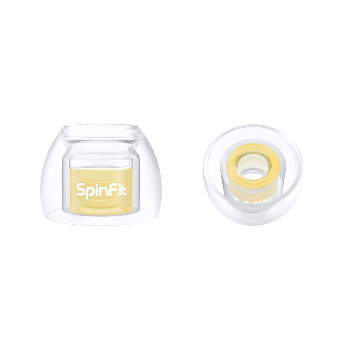 SpinFit Omni 3D axis close-up for adaptable ear canal fit.
