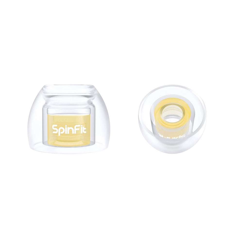 SpinFit Omni 3D axis close-up for adaptable ear canal fit.