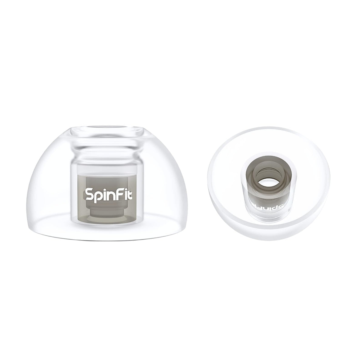 SpinFit Omni XL eartip close-up with 3D axis for a custom, comfortable seal