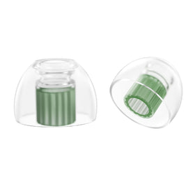 SpinFit W1 IEM ear-tip close-up showing stable double W-shaped core.