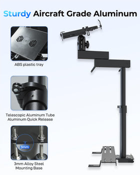 2-inch ball joint enables versatile tilt and 360-degree rotation for ergonomic setup