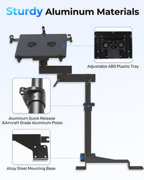 SPIRRELAB dual-articulating arm lets you adjust height and angle precisely.