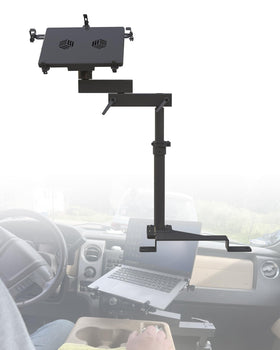 SPIRRELAB truck laptop mount for F-150 setup provides secure, road-ready workspace.