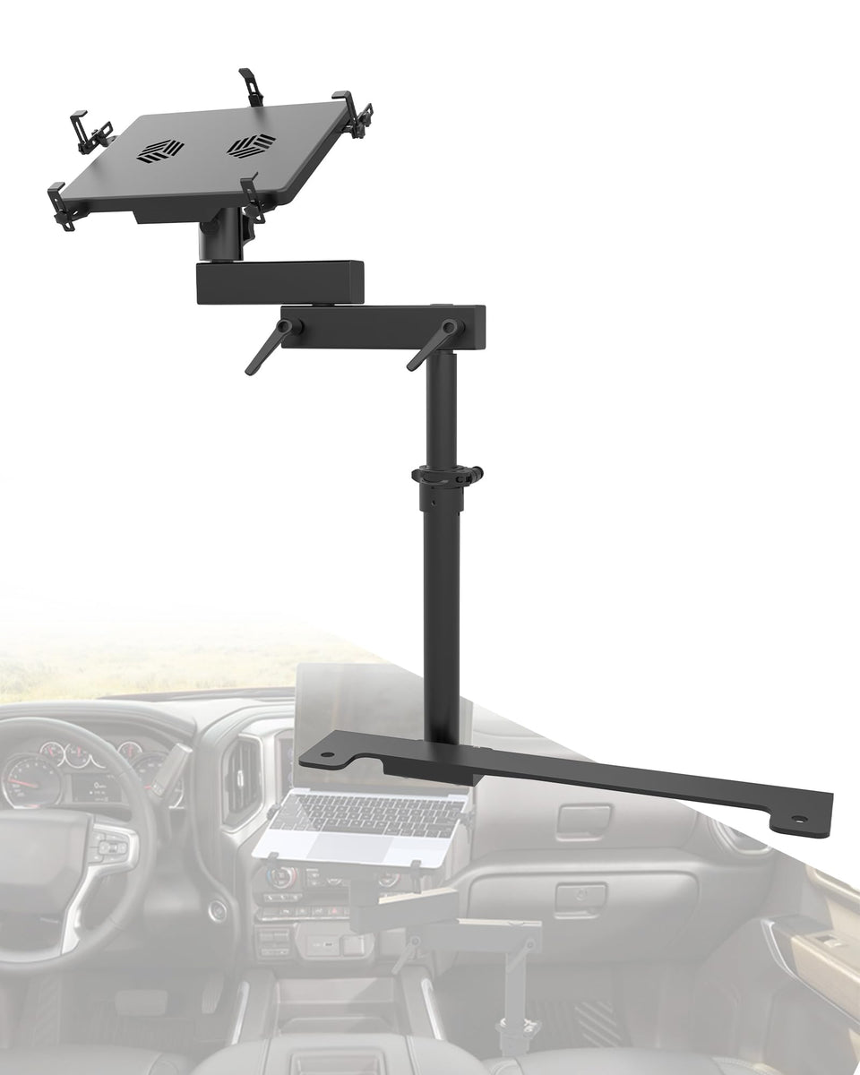 SPIRRELAB truck laptop mount no-drill setup enables quick and secure installation.