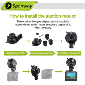 Sportway S503 dash cam mount compatible with Rove, Nexar, Z-Edge and more.