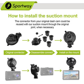 Sportway S504-compatible with Apeman, Ssontong, Biuone and more dash cams.
