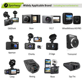 Sportway S80 dash cam mount clamp range 13-51mm secures many cameras.