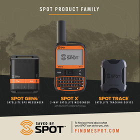 saved by Spot lifestyle hiking scene with tracker in pack demonstrating off-grid location visibility benefit