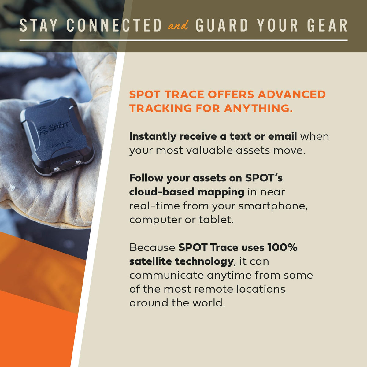 saved by Spot mounted on backpack strap illustrating discreet tracking for outdoor safety benefit