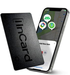 Spotelo Wallet Tracker Card front view, ultra-thin profile for easy wallet fit.