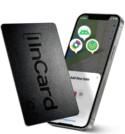 Spotelo Wallet Tracker Card front view, ultra-thin profile for easy wallet fit.