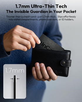 Privacy features of Spotelo Wallet Tracker Card with encrypted data protection.