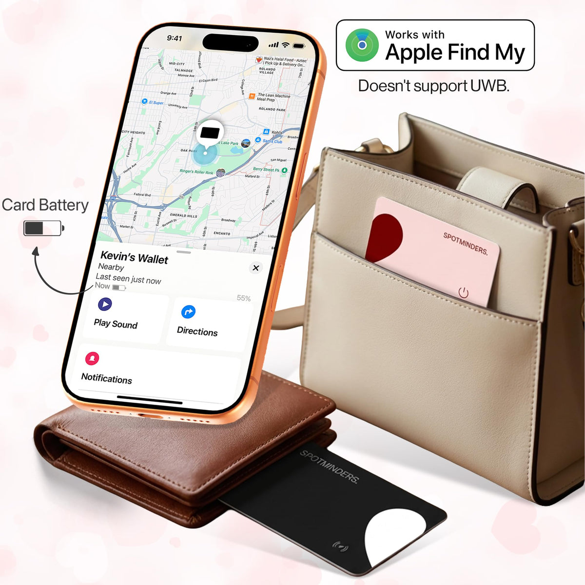 Spotminders IP68 waterproof design for rain, spills, and outdoors.
