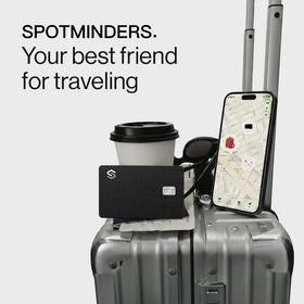 Spotminders PRO next to credit card for thickness comparison and discreet carry benefit