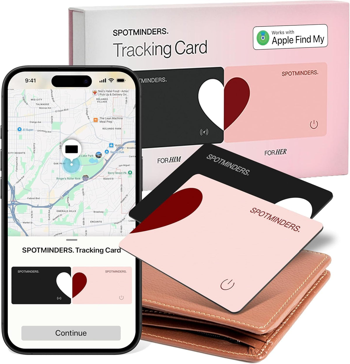 Spotminders wallet tracker slim profile fits any wallet without bulk.