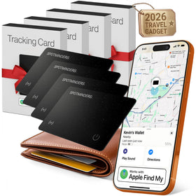 Spotminders wallet tracking card inside a slim wallet for reliable item tracking.