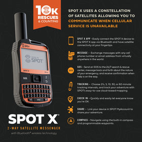 SpotX strap and carabiner ready for secure attachment during hikes and road trips.