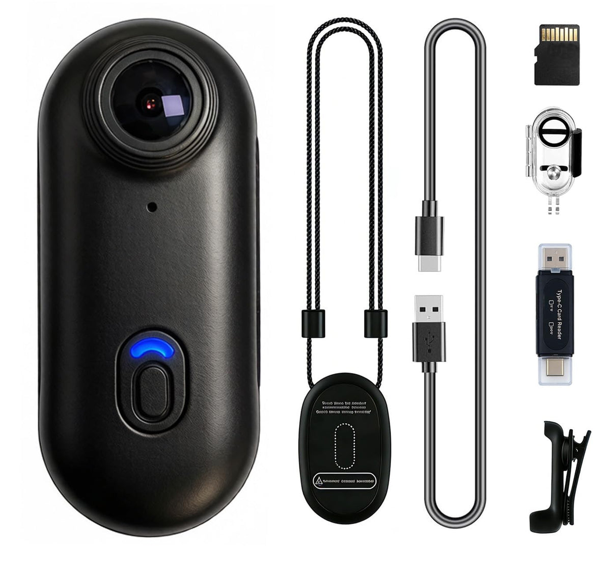 SPRIDONLUX 4K thumb camera front view for immersive hands-free POV footage.