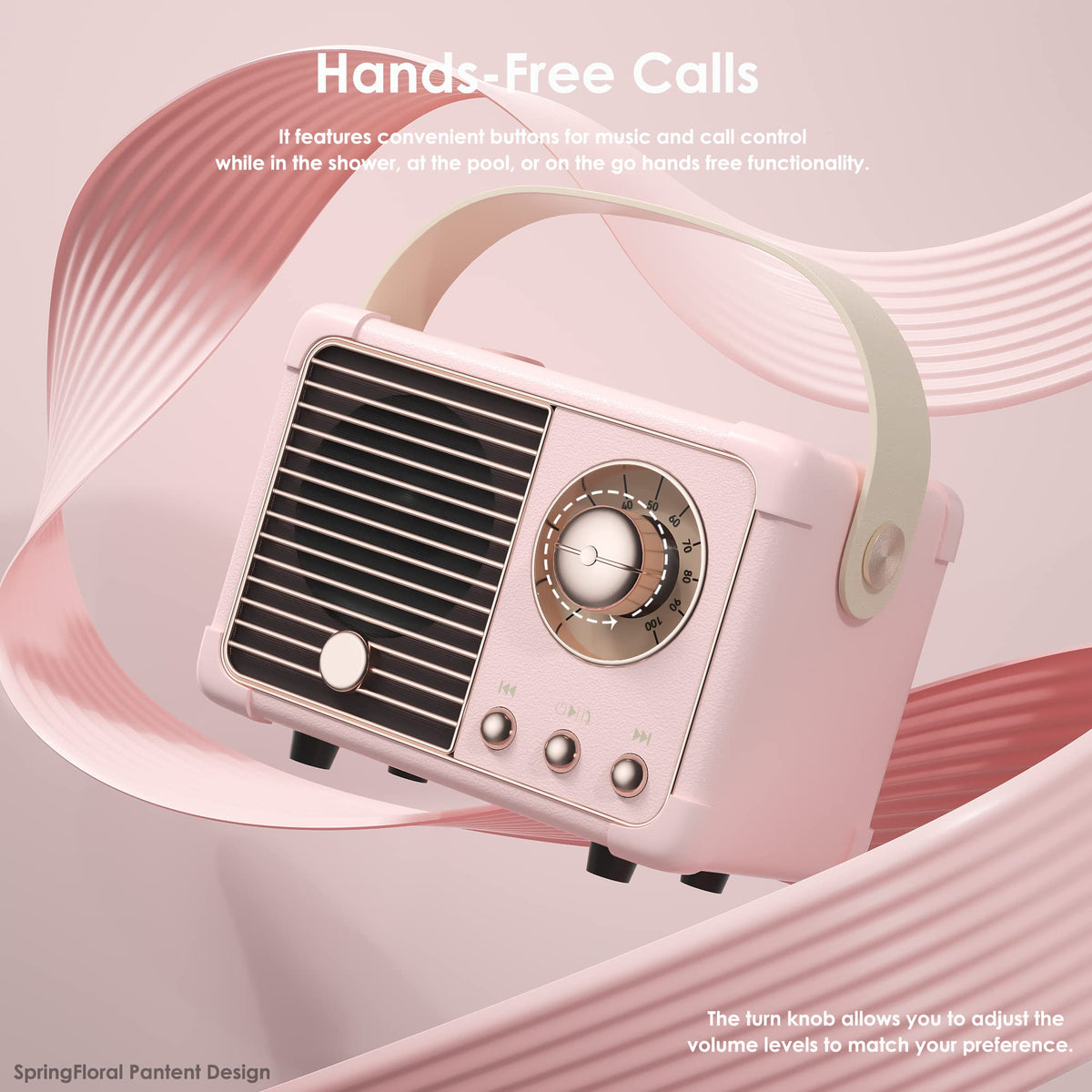 SpringFlora 400mAh battery enables on-the-go wireless listening.