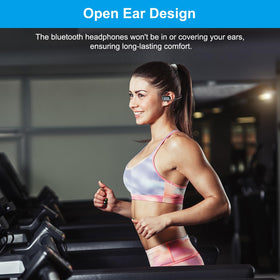 SproutingSound open-ear headphones gunmetal mic closeup, ENC reduces ambient noise for clearer calls.
