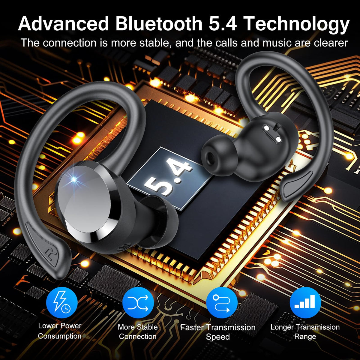 Sprtoybat Earbuds offer up to 68 hours total playback with the charging case