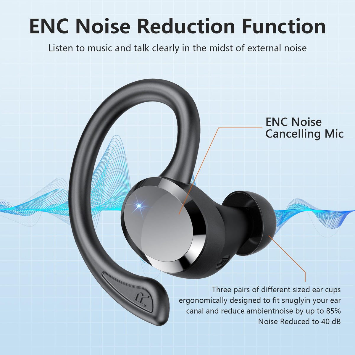 sprtoybat earbuds held in hand to show compact scale for portability