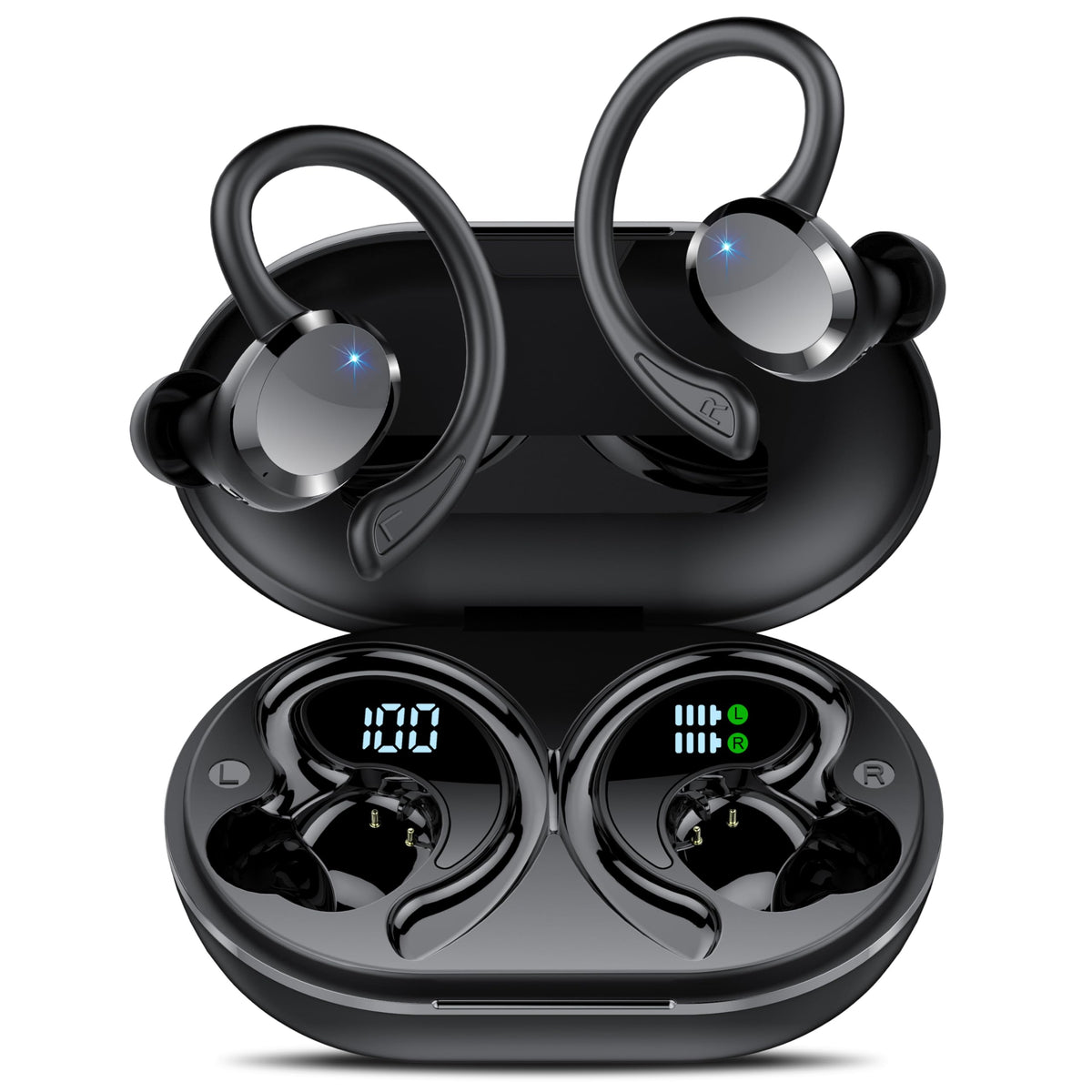 Sprtoybat Earbuds with LED display on the case for quick battery checks and charging status