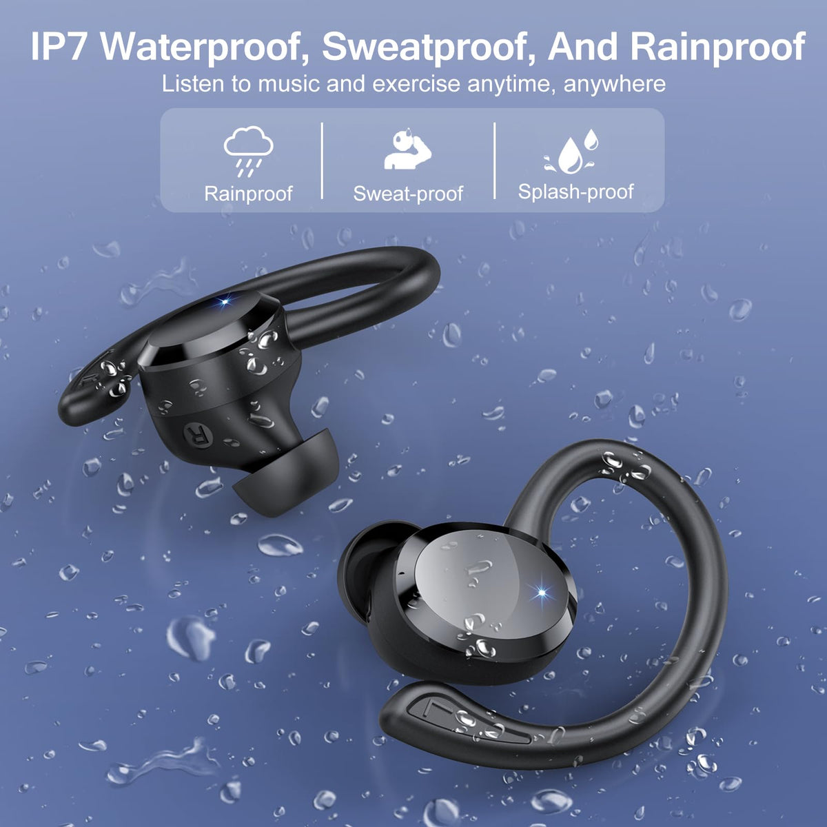 Sprtoybat Earbuds sport hooks keep the earbuds secure during workouts