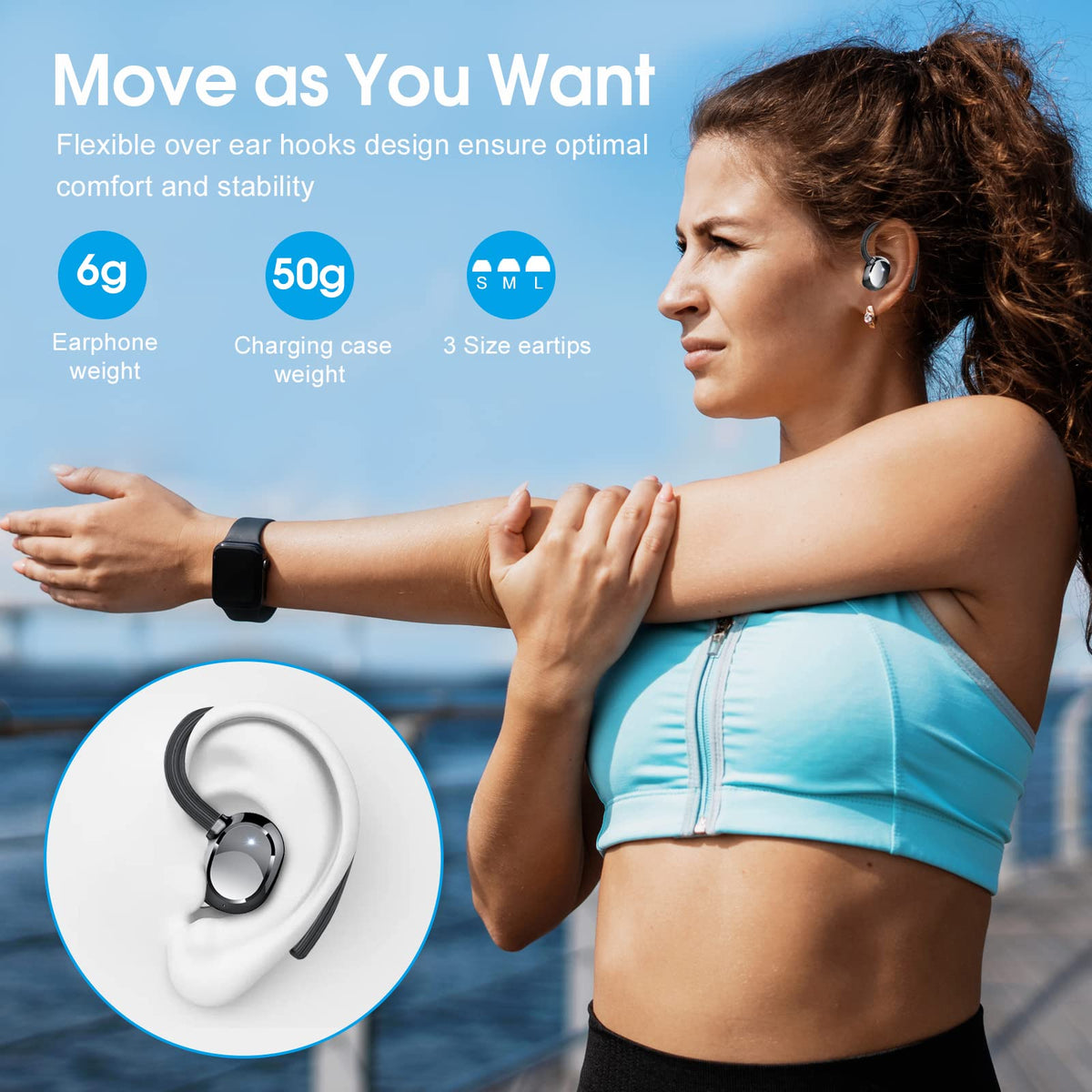 Sprtoybat Q35 earhooks provide secure sport fit during workouts