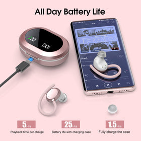 sprtoybat Q35 in-ear on runner showing stable fit during exercise benefit