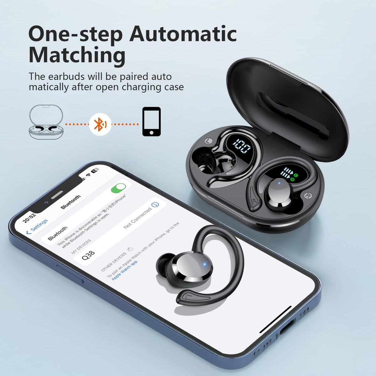 sprtoybat touch control on earbud being tapped for playback and call control
