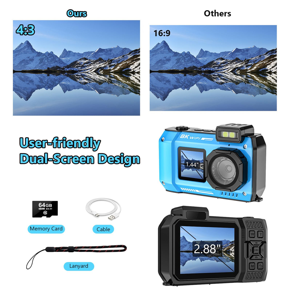 SPUNALP UHD 8K camera ideal for snorkeling and action-packed shoots