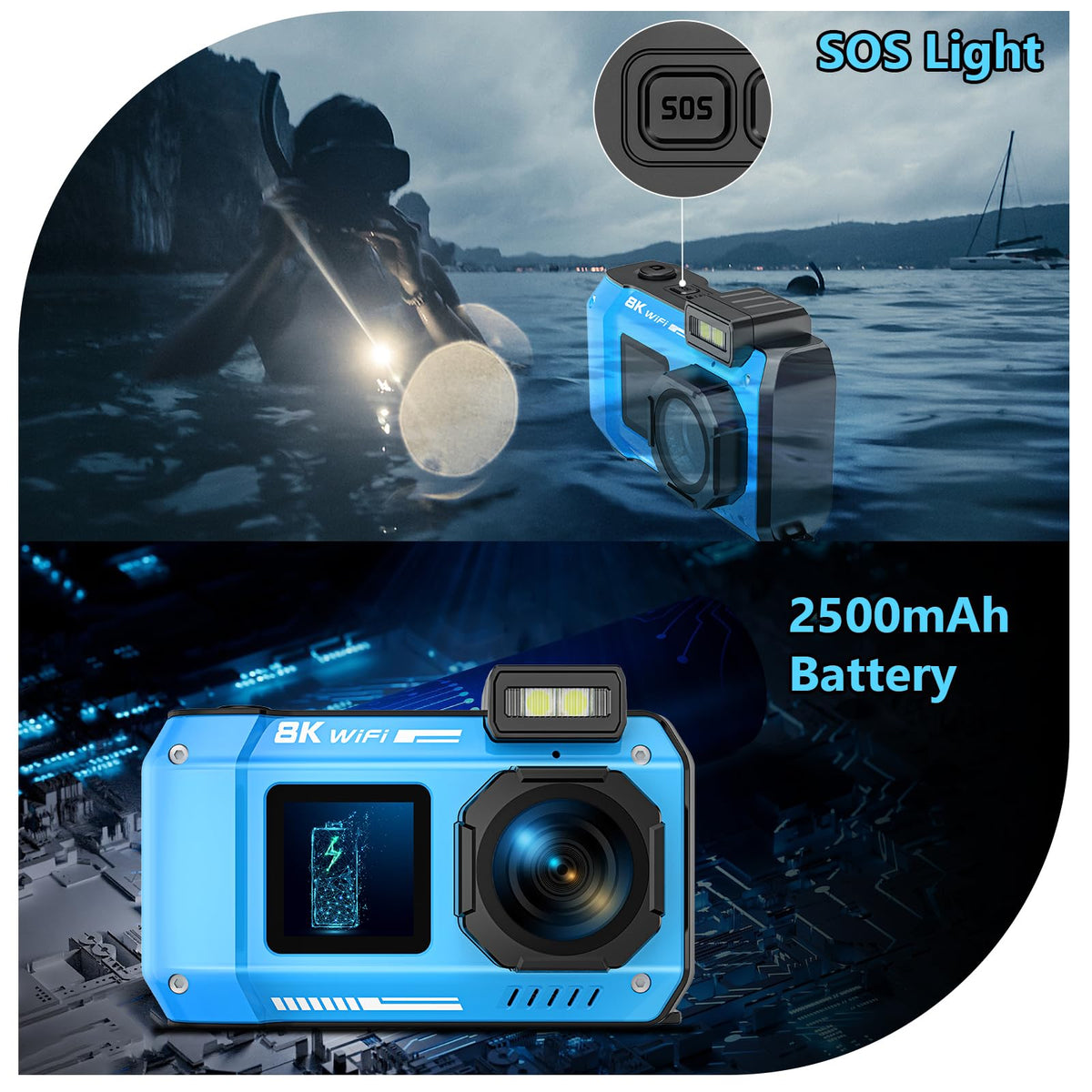 SPUNALP UHD 8K camera WiFi and dual screens enable quick sharing
