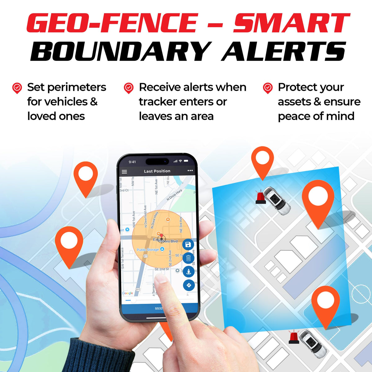 Spy Spot GV53MG real-time tracking map displaying live vehicle location.