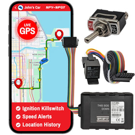Spy Spot GV53MG remote kill switch feature for theft deterrence in-dash installation.