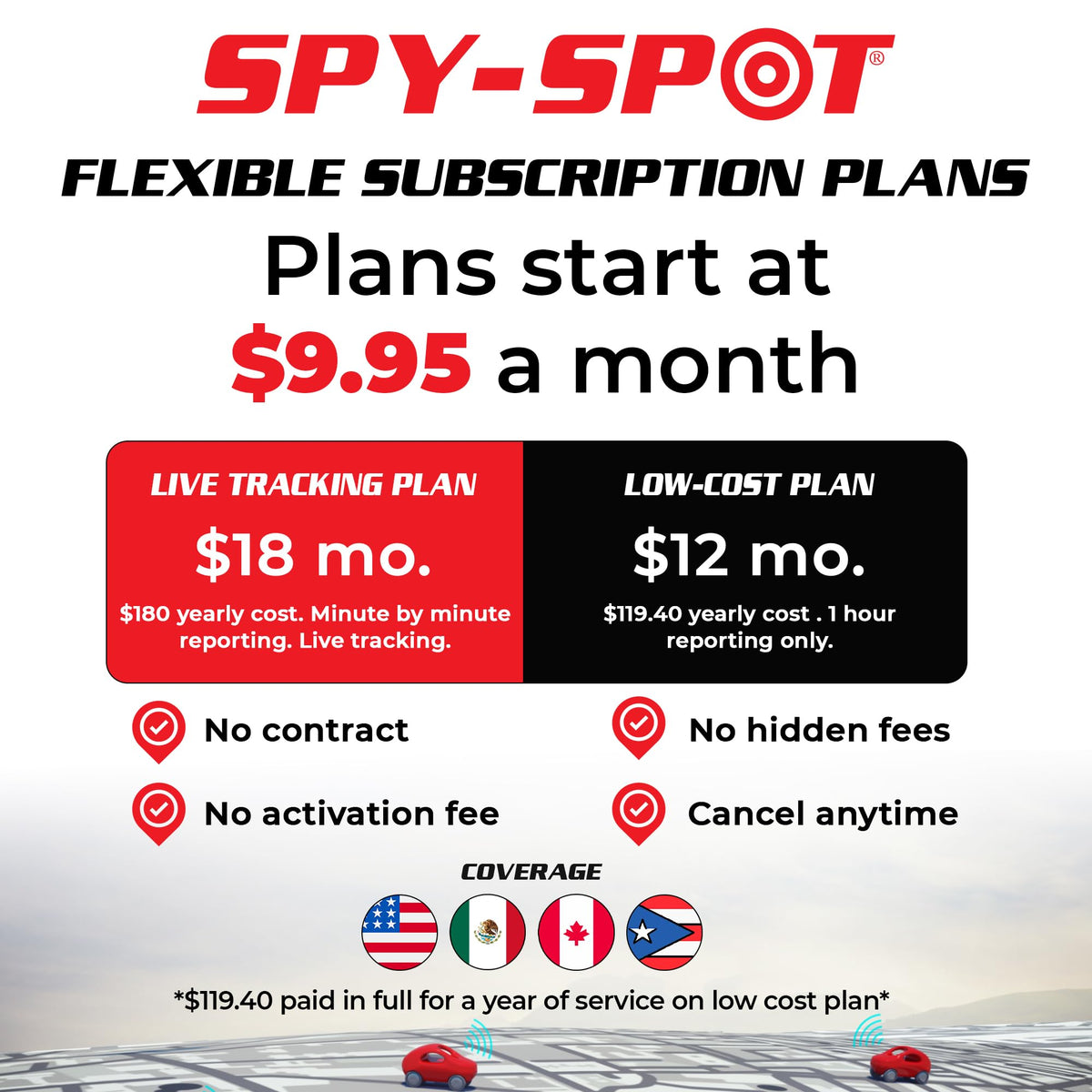 Spy Spot GV53MG six-month history view with routes and stops.