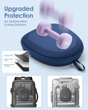 SQERO light blue hard shell with dual zones, protects while offering cable storage.