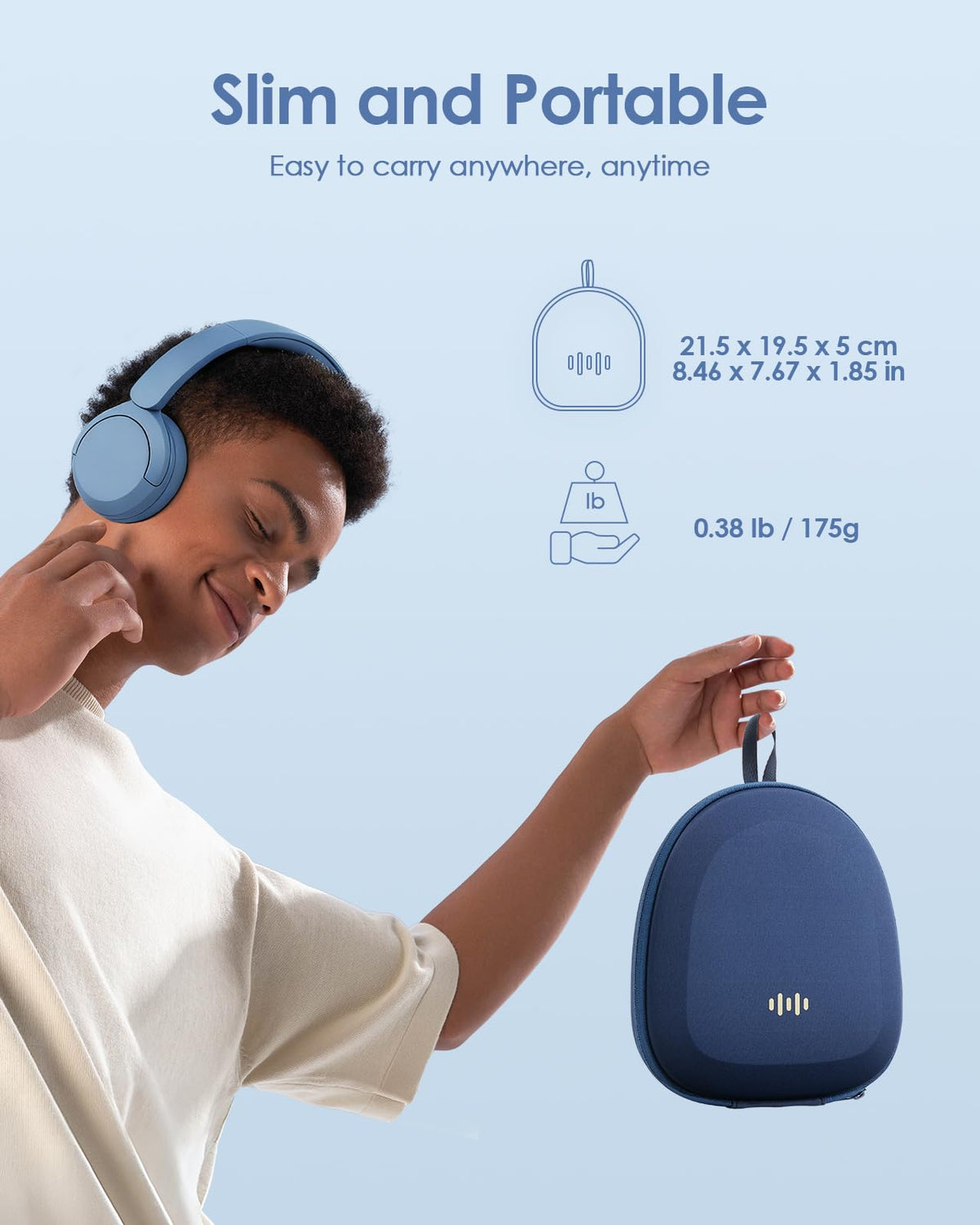 SQERO case supports a secure headphone hold with elastic strap to prevent shifting.