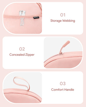 SQERO case keeps Sony WH-CH520 safe in pink fabric shell