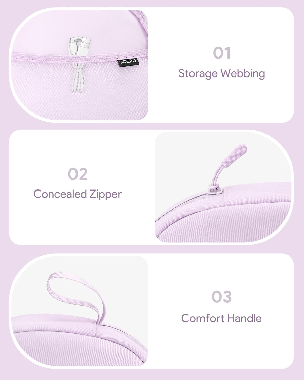 SQERO soft case for Soundcore Q30, easy to carry