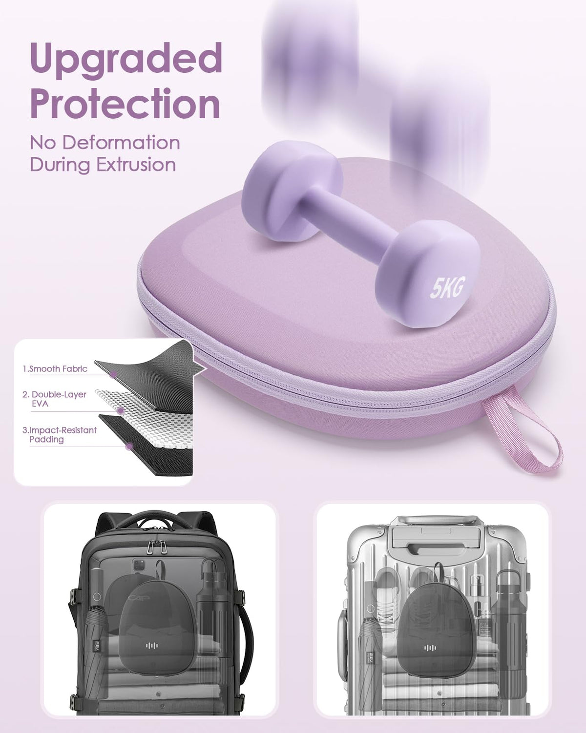 SQERO case top mesh pocket interior keeps cables and small accessories organized