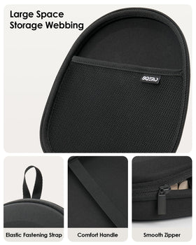 SQERO headphone case elastic strap securing headphones during transit