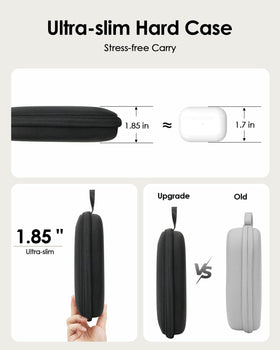 SQERO headphone case interior mesh pocket detail for organizing small adapters
