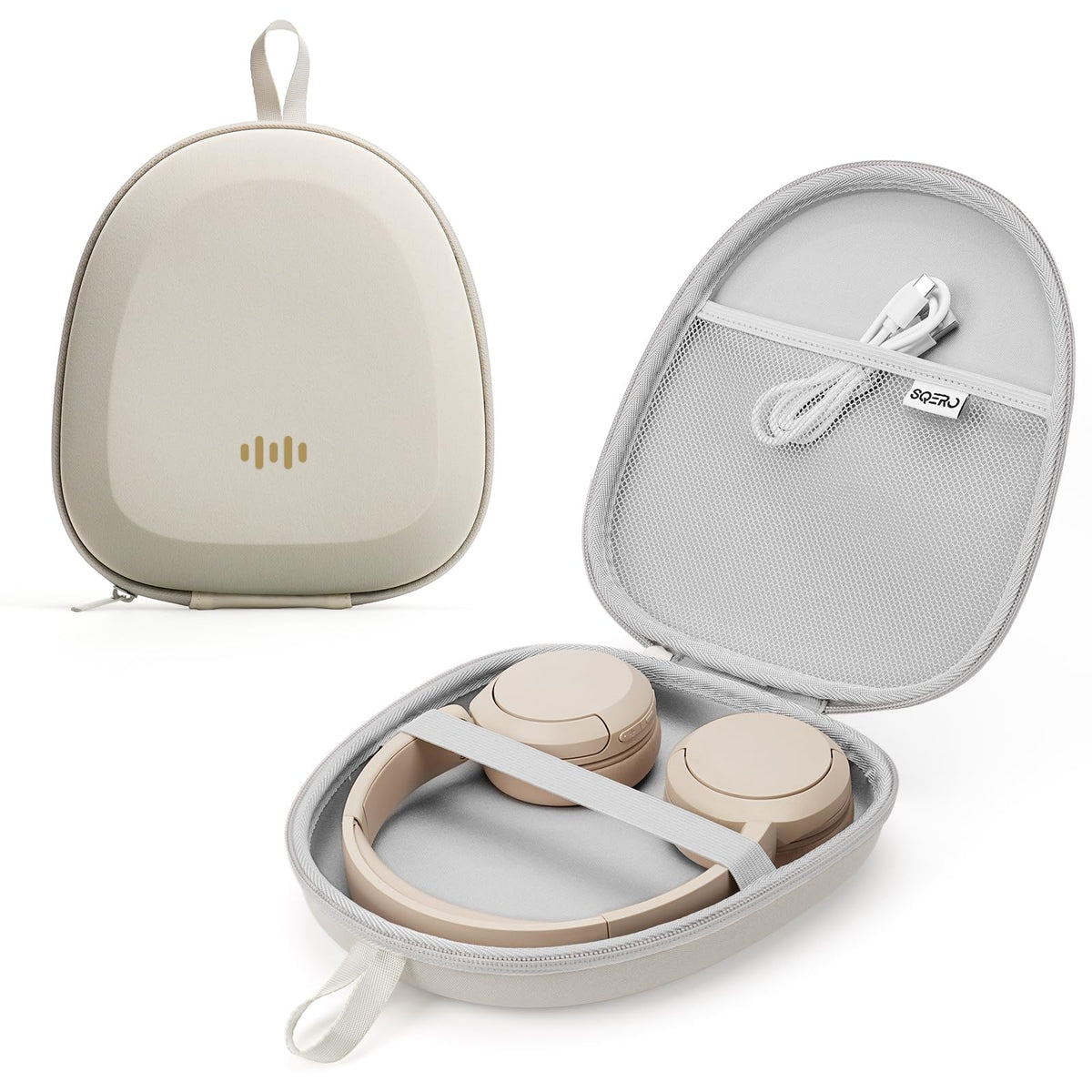 SQERO headphone case with universal hard shell protects gear during travel