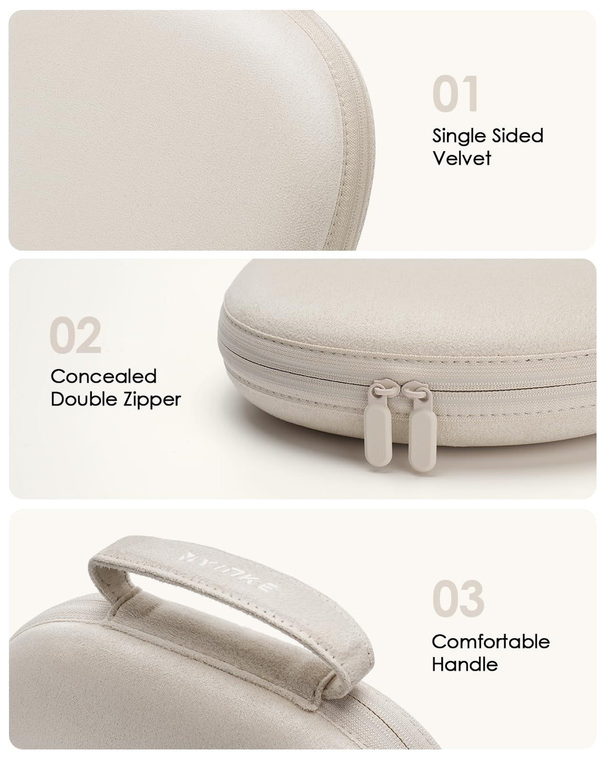 SQERO hidden double zipper detail demonstrating secure, low-profile closure